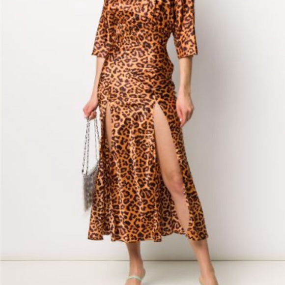 🔥 The Attico Leopard Print Front Slit Maxi Dress - Picture 2 of 4